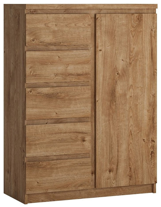 Fribo 1 Door 5 Drawer Cabinet in Oak