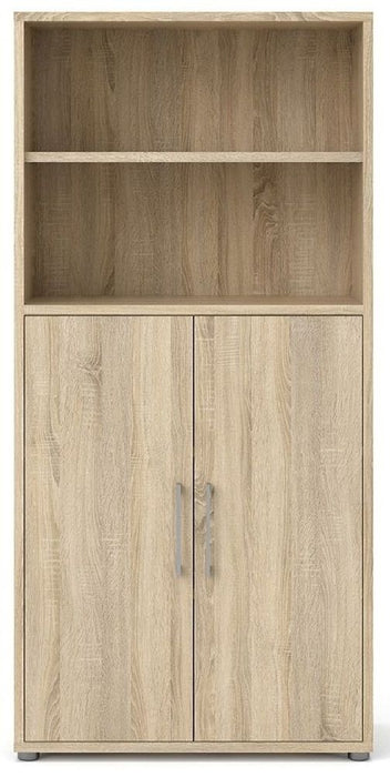 Prima Bookcase 3 Shelves with 2 Door in Oak