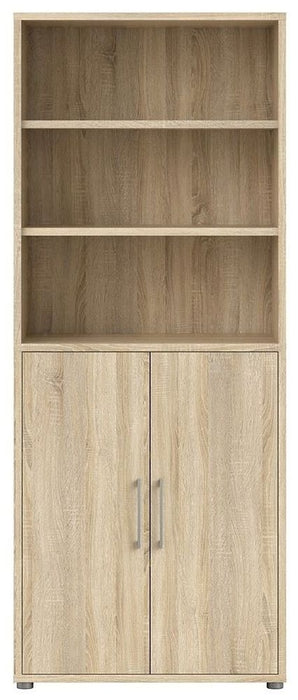 Prima Bookcase 4 Shelves with 2 Door in Oak