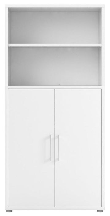 Prima Bookcase 3 Shelves with 2 Door in White