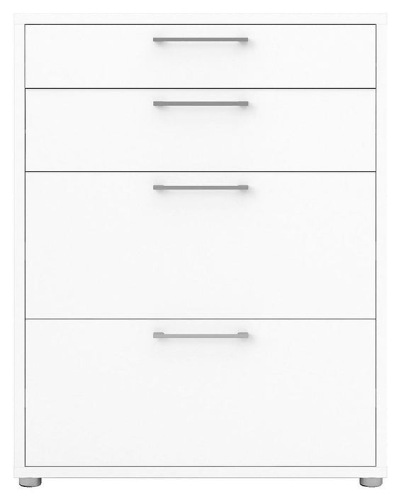 Prima Bookcase 1 Shelf with 2 Drawer and 2 Door in White