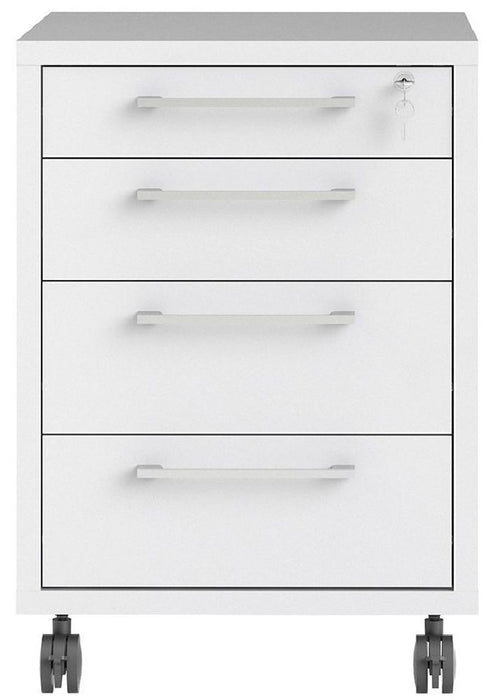 Prima 4 Drawer Mobile Cabinet in White