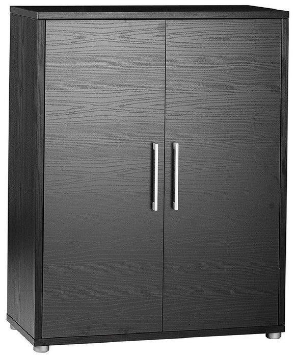 Prima Bookcase 2 Shelves with 2 Door in Black Woodgrain