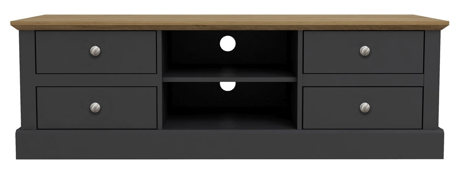 Devon Charcoal 4 Drawer TV Unit