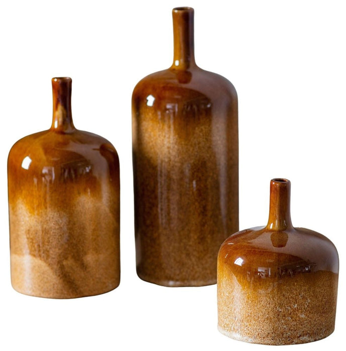 Vormark Brown Ceramic Ornaments (Set of 3)