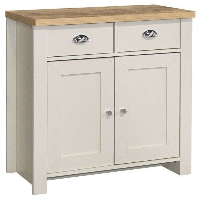 Highgate Cream and Oak Effect Small Sideboard - 2 Doors