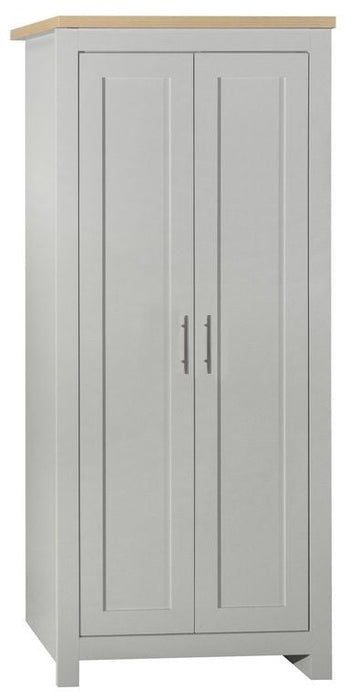 Highgate Grey and Oak Effect Wardrobe - 2 Doors