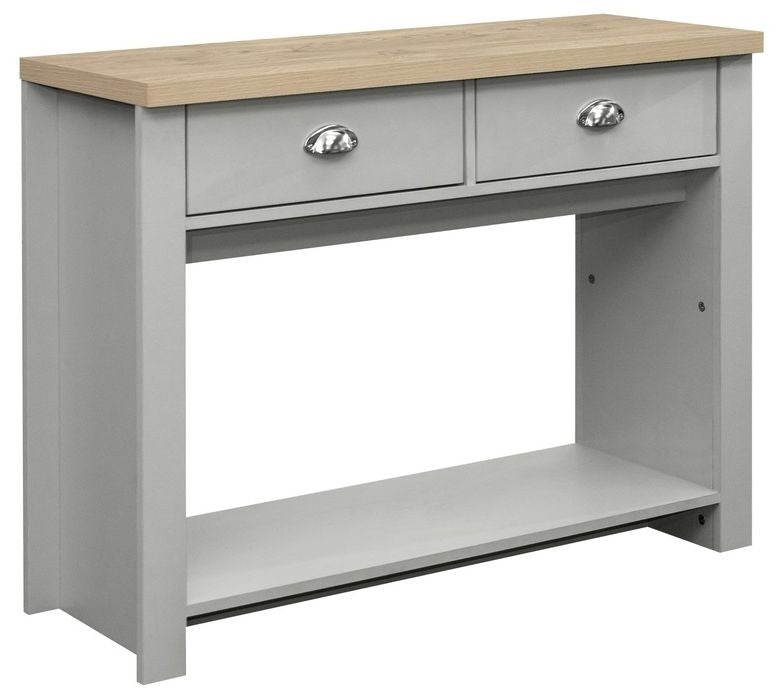 Highgate Grey and Oak Effect Console Table - 2 Drawers
