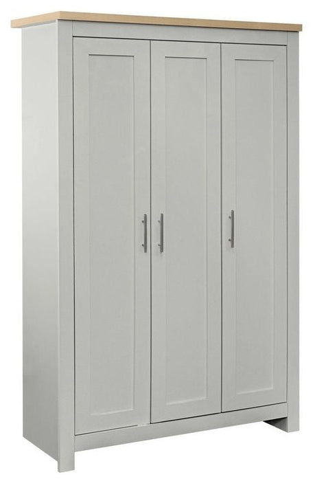Highgate Grey and Oak Effect Wardrobe - 3 Doors