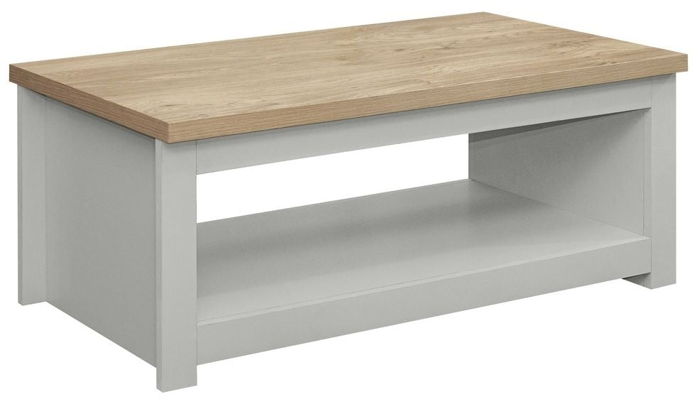 Highgate Grey and Oak Effect 105cm Coffee Table