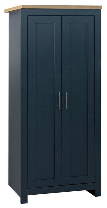 Highgate Blue and Oak Effect Wardrobe - 2 Doors