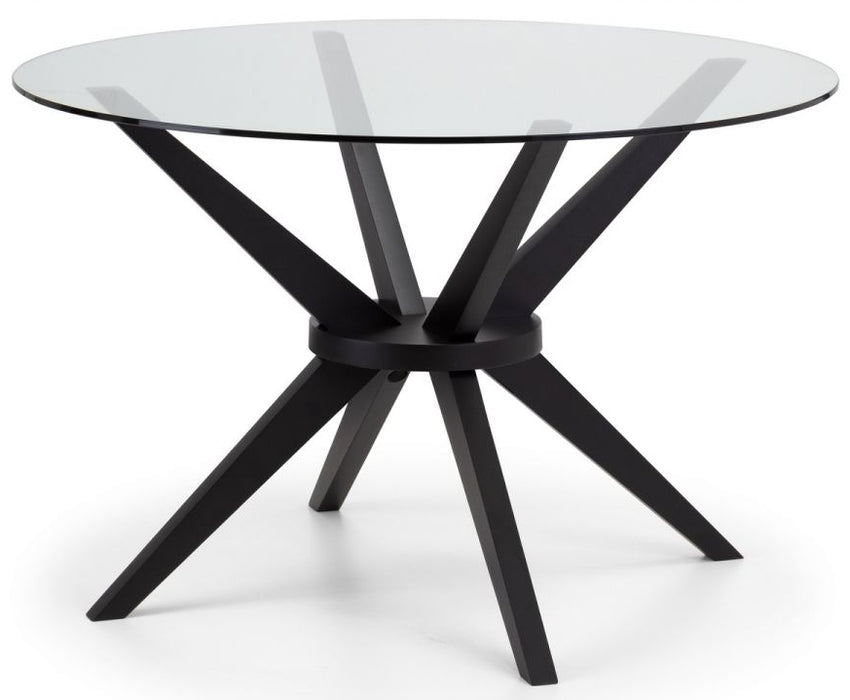 Hayden Black Lacquered Round Dining Table - 4 Seater