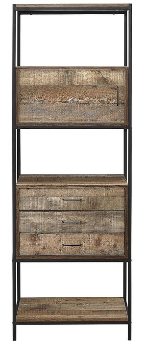 Urban Rustic Wood Effect Industrial Style Shelving Unit with Storage