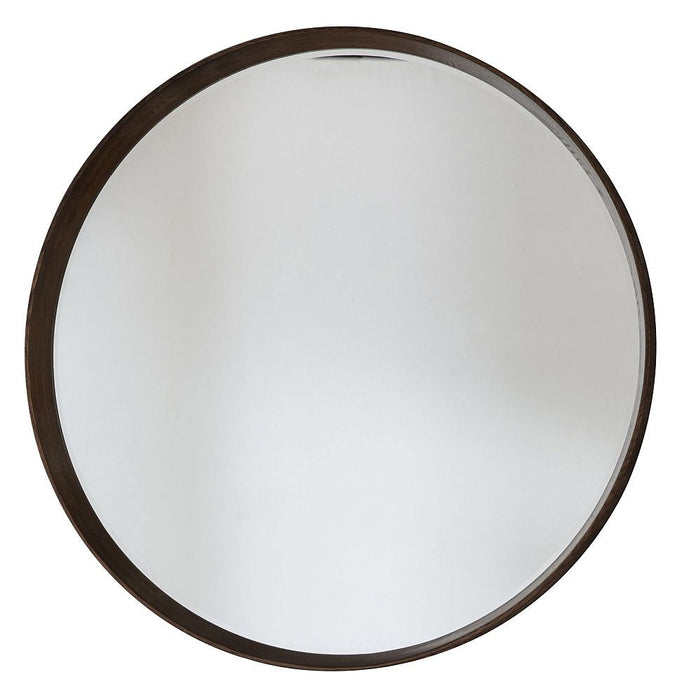 Keaton Walnut Round Mirror - 73.5cm x 73.5cm