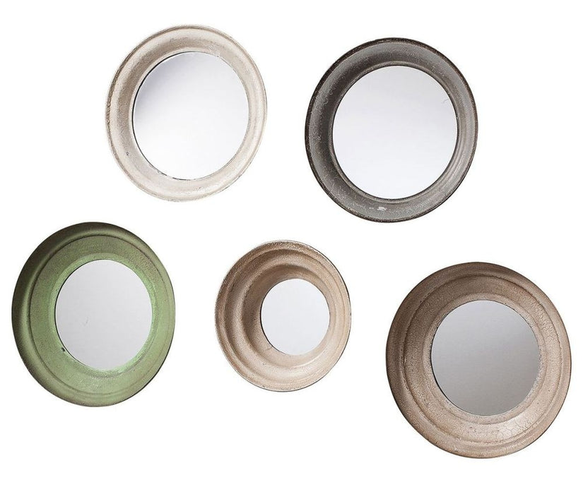 Crosby Round Mirror (Set of 5) - Painted - 41cm x 42cm