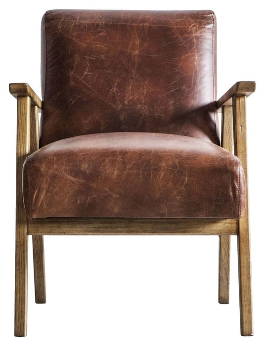 Neyland Vintage Brown Leather Armchair