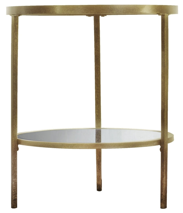 Dundee Glass and Champagne Trim Side Table