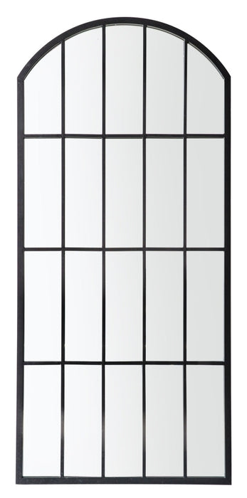 Kemsley Outdoor Black Window Mirror - 140cm x65cm