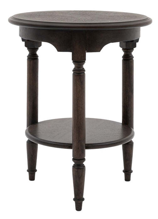 Madison Dark Coffee Wooden Round Side Table