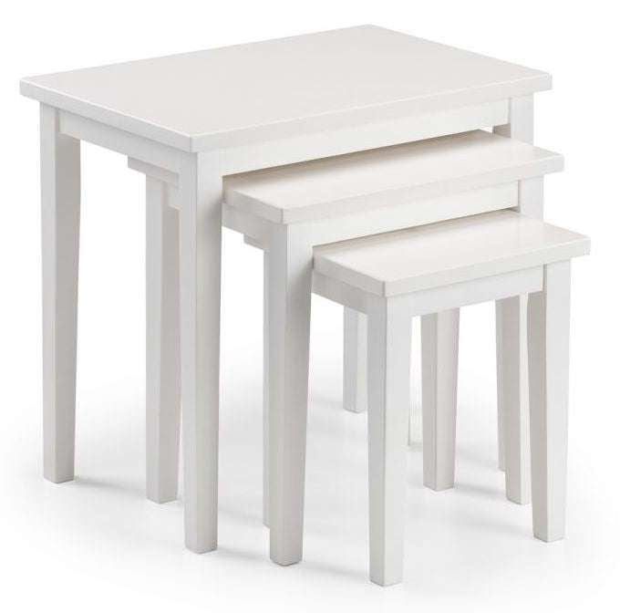 Cleo White Nest of 3 Tables