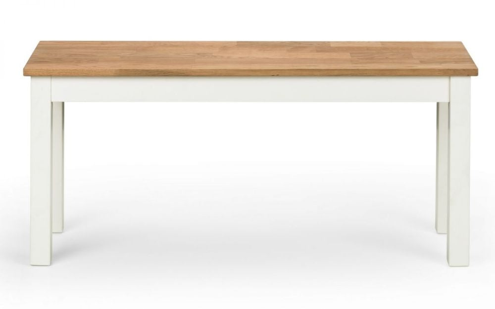Coxmoor Ivory Lacquer Dining Oak Bench
