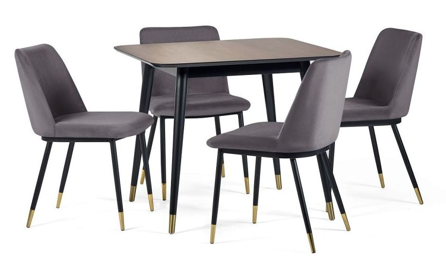 Findlay Square 4 Seater Dining Set with 4 Delaunay Grey Chairs