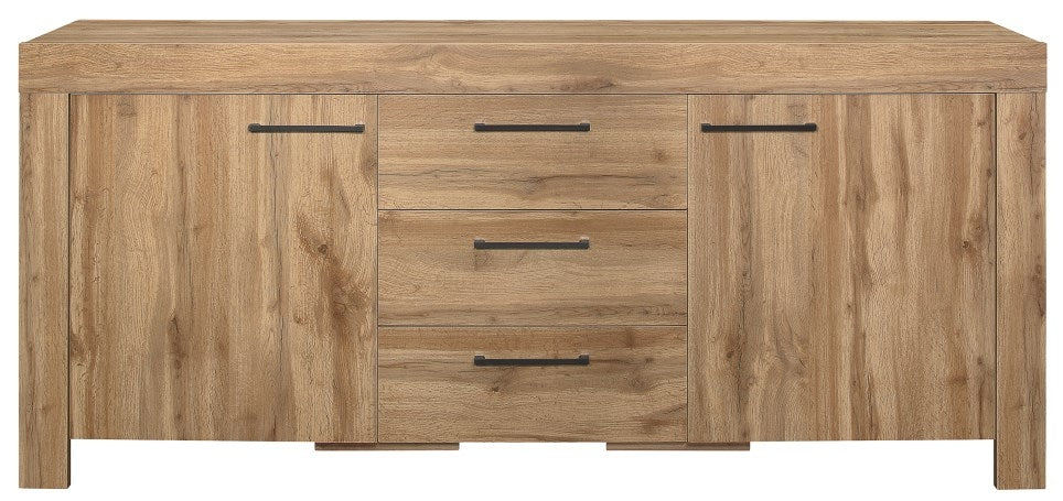 Compton Oak Effect 200cm Extra Large Sideboard - 2 Doors