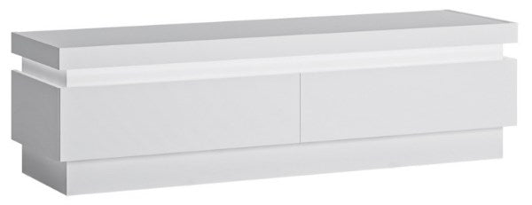 Lyon 2 Drawer TV Cabinet in White and High Gloss