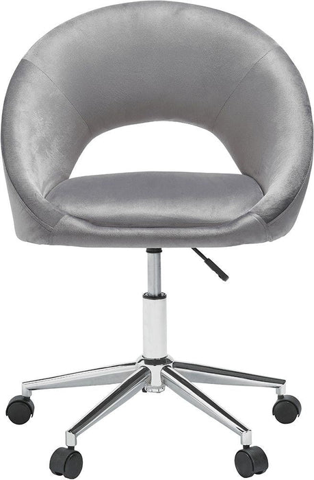 Skylar Grey Velvet and Chrome Office Chair