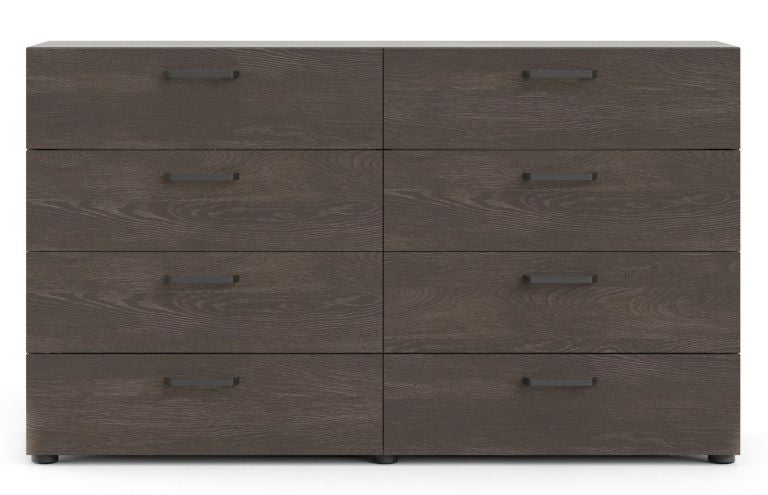 Dallas Double Dresser 8 Drawer in Rovere Gessato Dark Oak