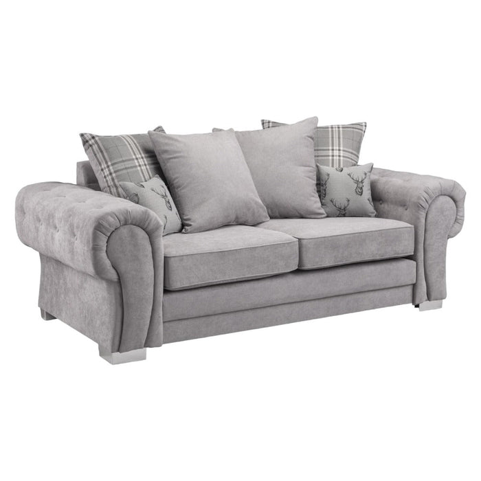 Verona Scatterback Grey 3 Seater Sofa