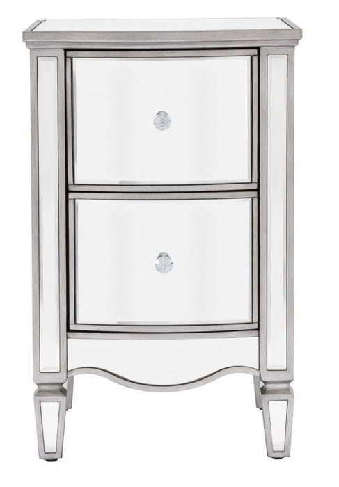 Elysee Mirrored 2 Drawer Narrow Bedside