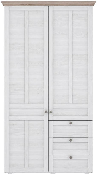 Iloppa Snowy Oak and Oak Nelson 2 Door Wardrobe