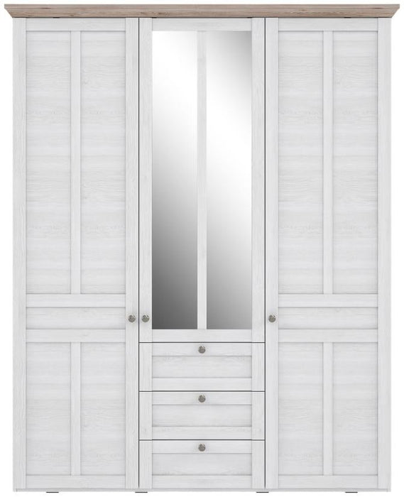 Iloppa Snowy Oak and Oak Nelson 3 Door Wardrobe