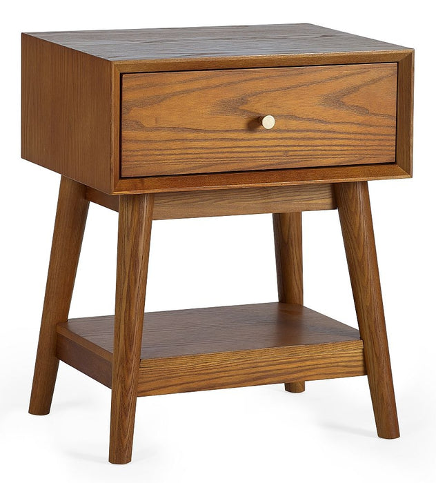 Lowry Cherry Wood 1 Drawer Side Table