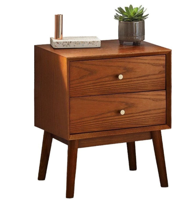Lowry Cherry Wood 2 Drawer Bedside Cabinet