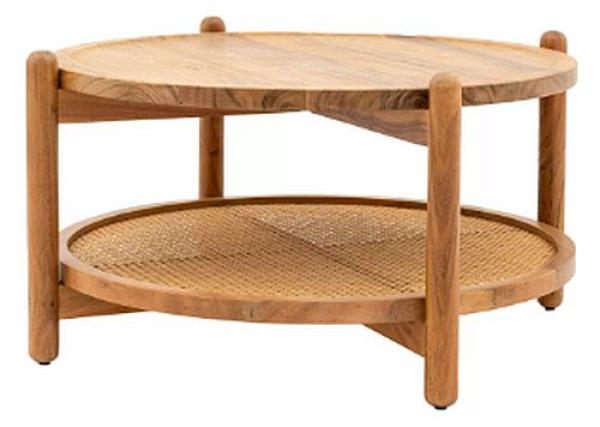 Cannes Acacia Wood 80cm Round Coffee Table
