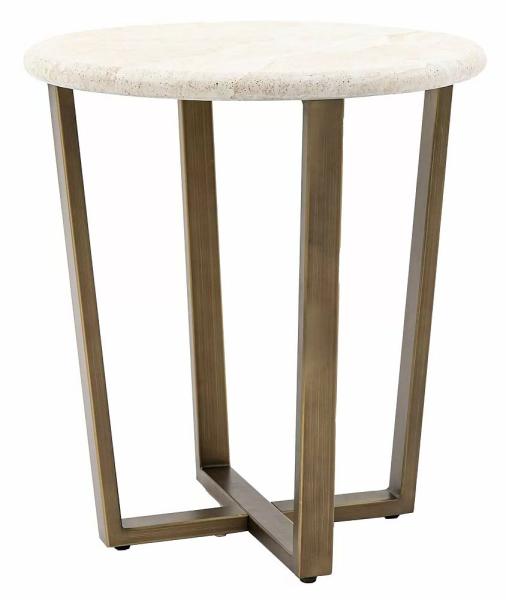 Moderna Travertine Stone Round Side Table