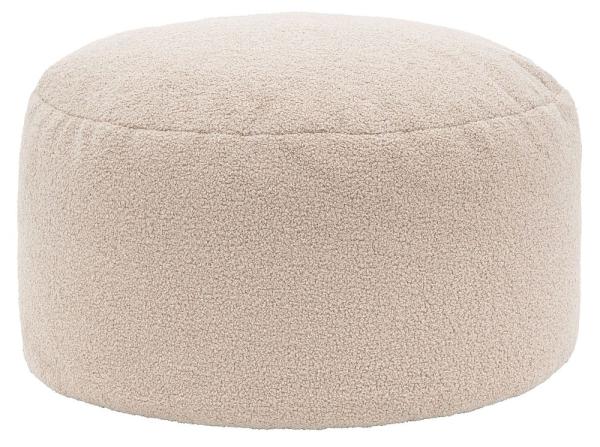 Boucle Fabric Round Pouffe - Comes in Cream, Brown and Charcoal Options
