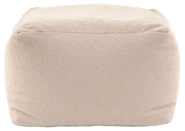Boucle Fabric Square Pouffe - Comes in Cream, Brown and Charcoal Options