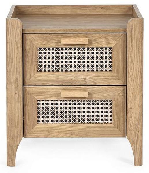 Sydney Faux Rattan 2 Drawer Bedside Cabinet