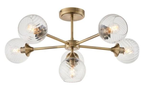 Allegra 6 Antique Brass Ceiling Light