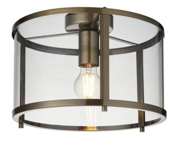 Hopton 1 Antique Brass Ceiling Light