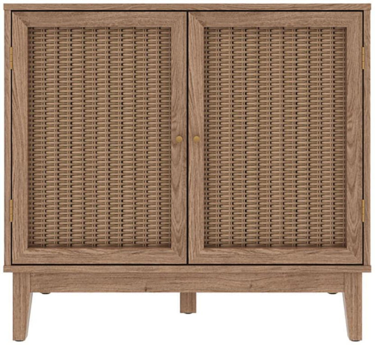 Bordeaux Oak and Faux Rattan Small Sideboard