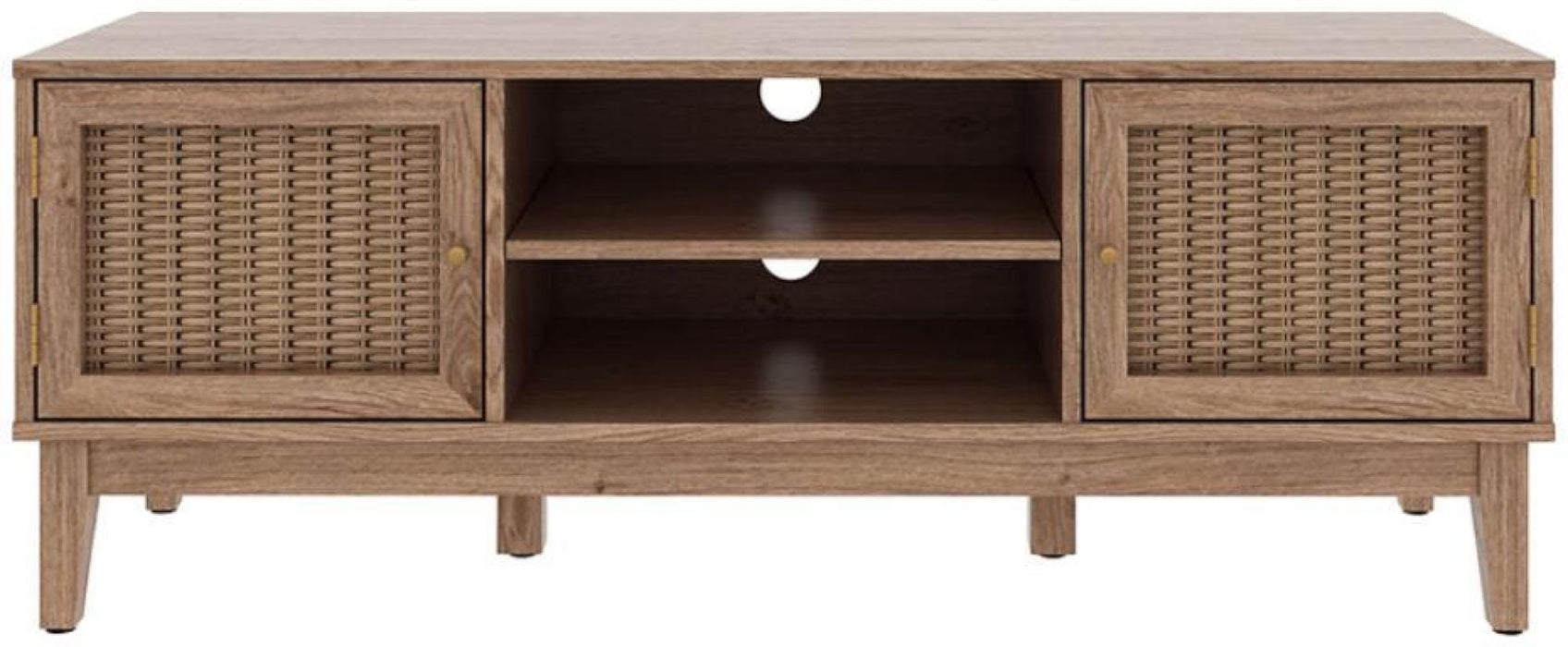 Bordeaux Oak and Faux Rattan TV Unit