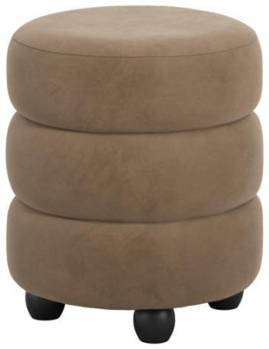 Emi Mole and Black Velvet Fabric Pouffe