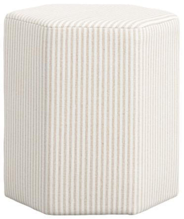 Harbour Beige Fabric Thin Stripe Stool