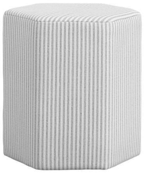 Harbour Grey Fabric Thin Stripe Stool