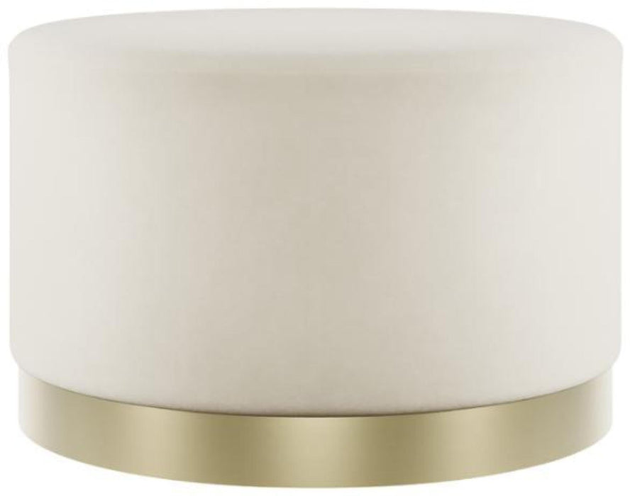 Lara Cream and Brushed Gold Velvet Fabric Large Pouffe