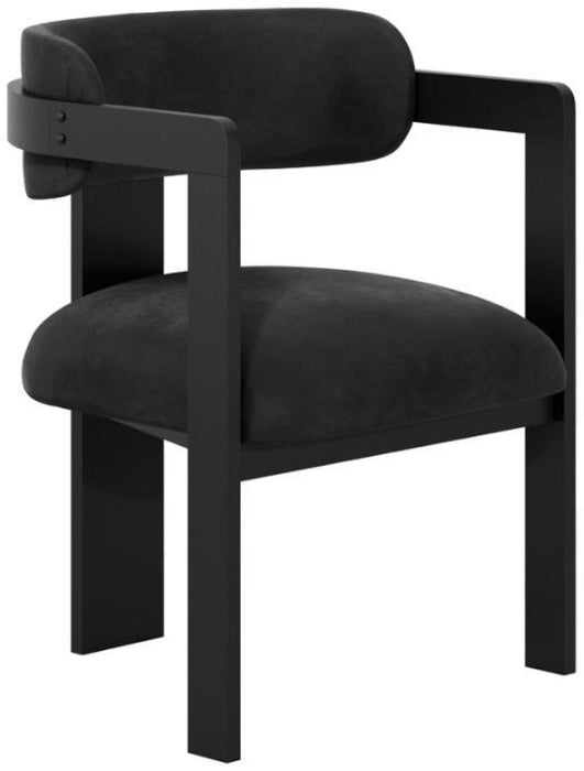 Mai Black Velvet Fabric Chair